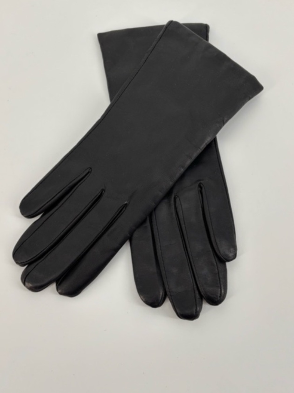 Vintage FOWNES Black Leather Cashmere Lined Gloves – Size 7.5